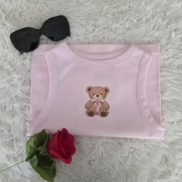 Pink Teddy Bear Tank Top - Picture 7 of 8